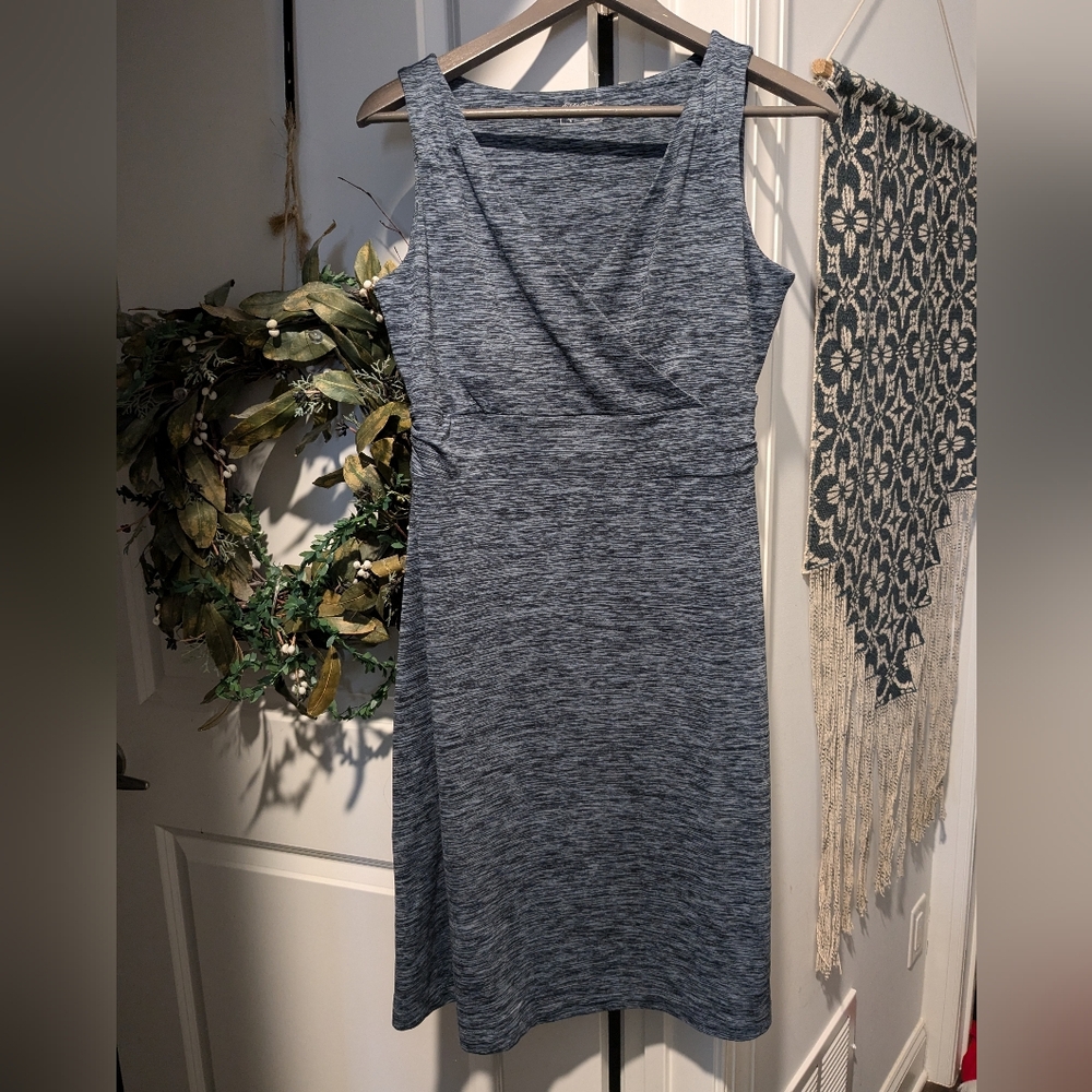Pretty Stretch Blue Dress Eddie Bauer Medium - Picture 5 of 7